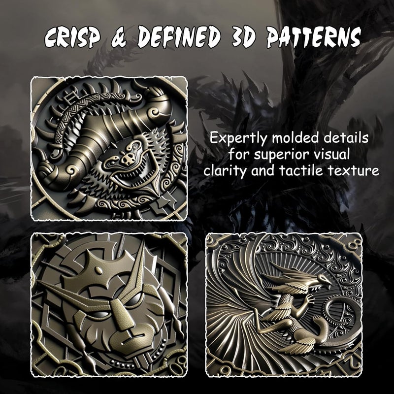 DNDND 8-in-1 Spinner Dice with Dual D20 - Hexagonal Metal D&D Monster Themed Dice Set for TTRPG Dungeons and Dragons, Dungeon Masters with Collectible Gift Tin (Brass) - Image 5